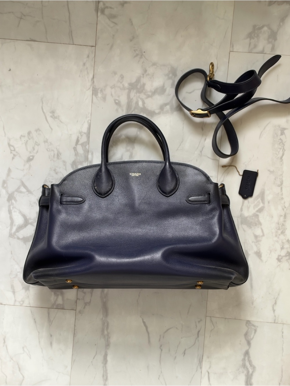 Coach soft empire carryall bag 40 navy burnished
